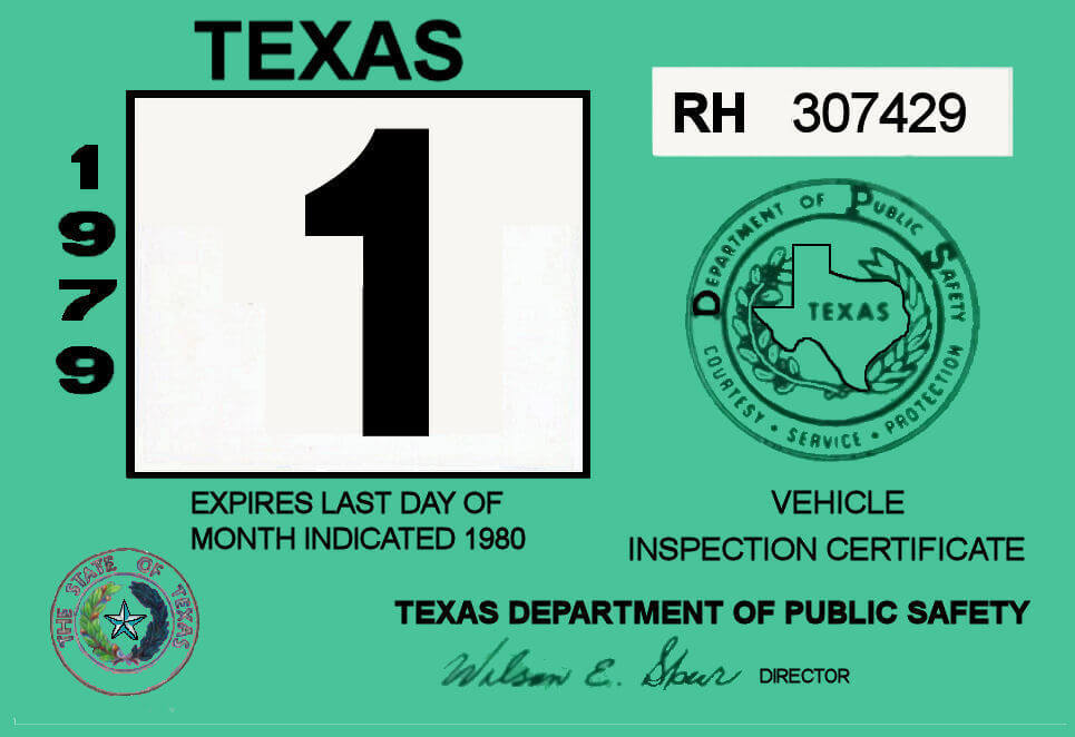 1979 Texas Inspection Sticker 25.00 Bob Hoyts Classic Inspection